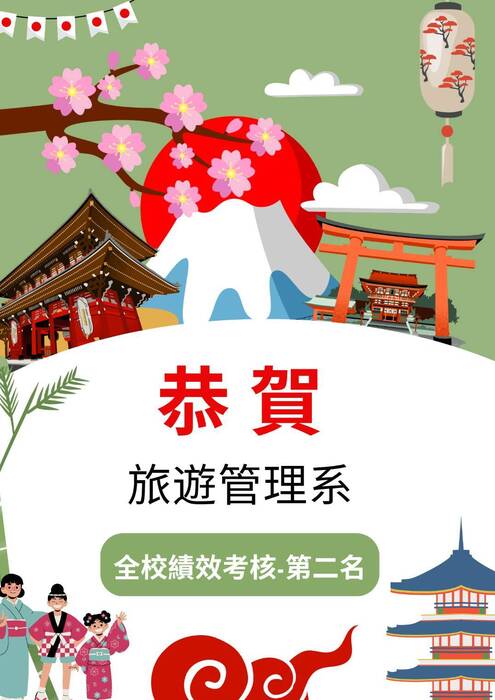 【榮譽榜】旅遊管理系 全校績效考核-第二名圖片